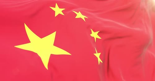 Animated Chinese Flag Waving Background