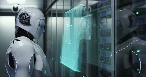 Humanoid Robot Working in a Data Center