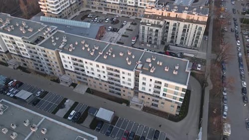 Aerial View of Residential Area in Europe City