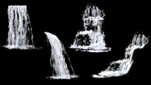 Realistic Animated Waterfall Elements for Video Compositing