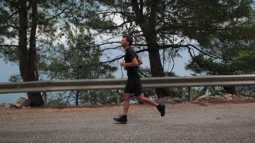 Sportsman jogging outdoors