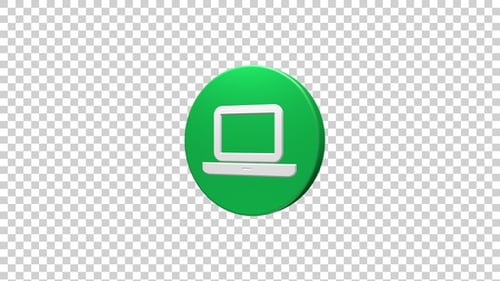 Rotating 3D Laptop Icon Animation for Technology Concepts