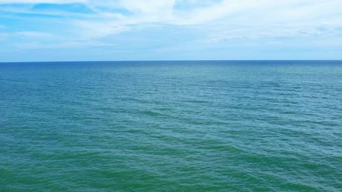 4K, Sea waves on the beautiful aerial view drone. Flight over sea.