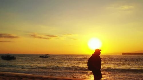Woman posing on paradise lagoon beach break by aqua blue ocean and white sand background of the Mald