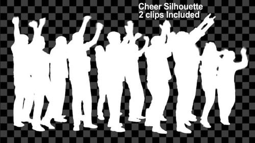 Silhouettes of Animated People Waving Arms