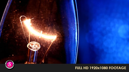 Macro Shot of Glowing Lightbulb Filament