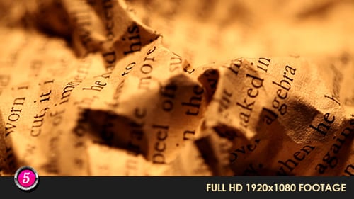 Close Up of Crumpled Paper with Text