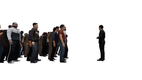 3D Animated Speaker Addressing Diverse Audience Crowd