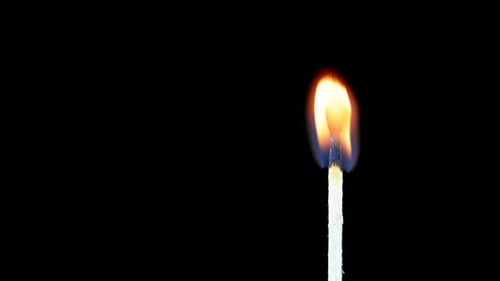 Match Ignites and Burns Down in Macro Shot