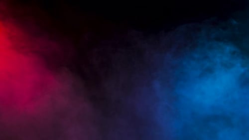 Abstract Red and Blue Smoke on Black Background