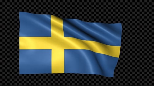 Realistic Waving Flag of Sweden Animation