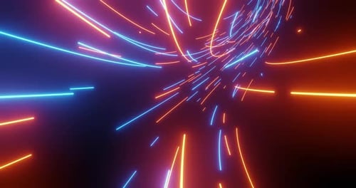 Nahtlose 4K-Bewegungsschleife des Fluges in einen digitalen Technologietunnel.