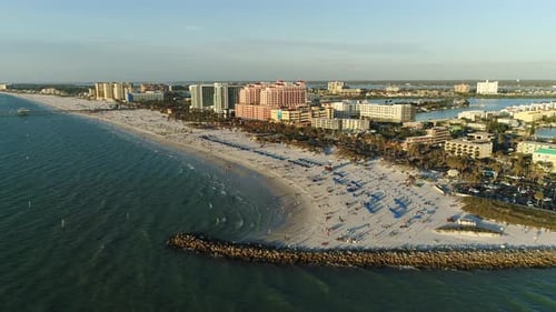 Aerial view of Clearwater and the beach