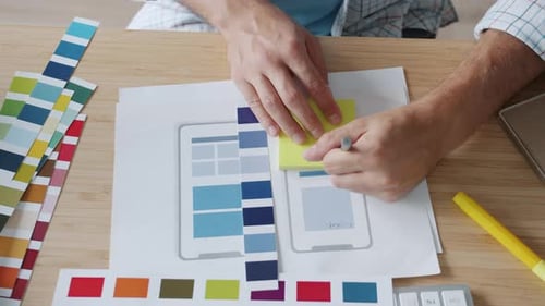 Designer Working on Mobile App Interface