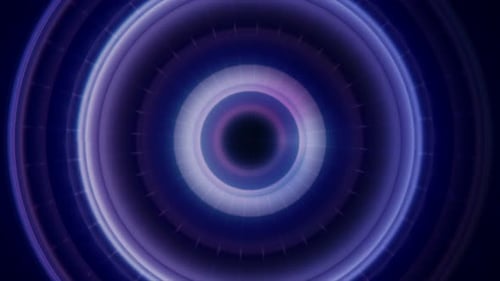 Abstract Neon Concentric Circles Looping Background
