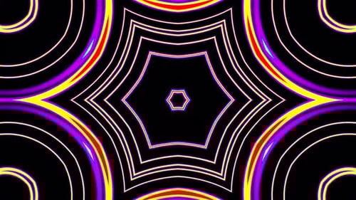 line wave motion, colorful circle shape, on a black background