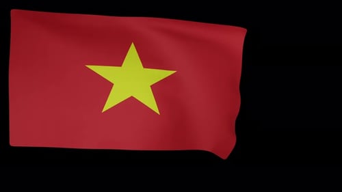 Realistic Waving Flag of Vietnam