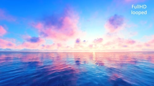 Vibrant Abstract Ocean Sunset Sky Seamless Loop