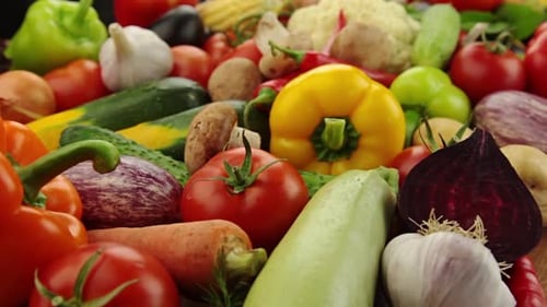 Abundance of Fresh Vegetables on Display