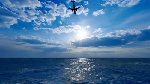 The Plane Flew Over The Sea