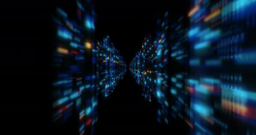 Futuristic Digital Data Tunnel Seamless Loop Background