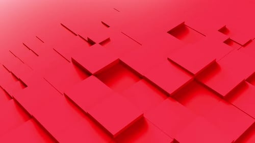 Abstract Red Geometric Blocks Wave Background