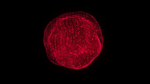 Abstract Red Hexagonal Sphere Pulsing Animation Loop