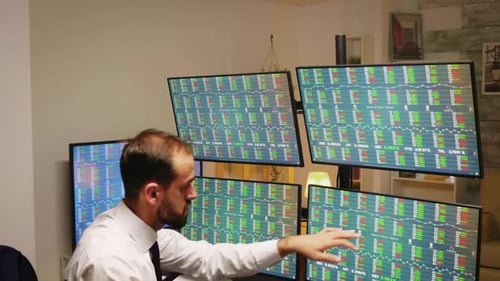 Businessman Checking His Stock Market Investments