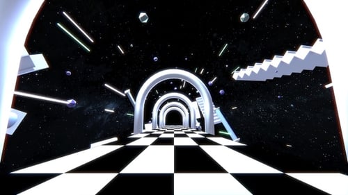 Abstract Geometric Space Tunnel Loop Animation