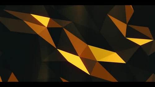 Abstract Geometric Polygonal Background with Golden Glow