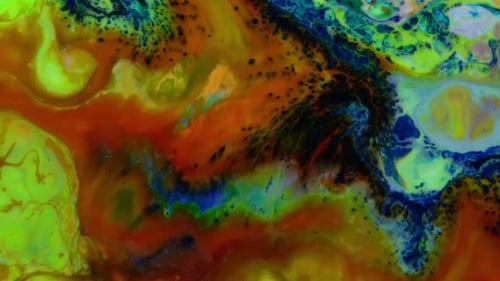 Abstract Multicolored Paint Swirls in Mesmerizing Patterns