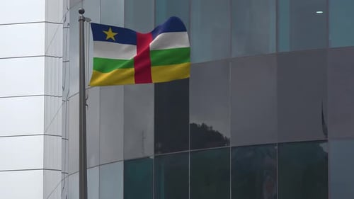 Realistic Central African Republic Flag Waving Animation