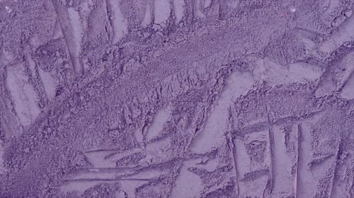 Makeup Brush Dusting Gray Powder Close Up