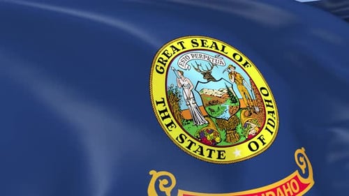 Idaho State Flag Waving Seamlessly with Great Seal