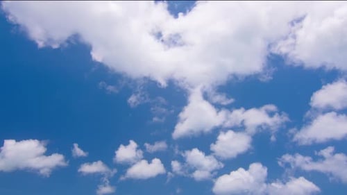 6K Time Lapse Beautiful Motions White Clouds on Blue Sky Background
