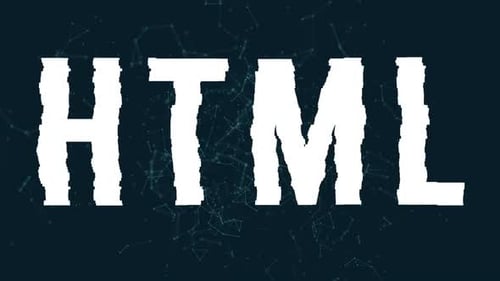 Dynamic Glitch Text Reveal with Digital Network Background