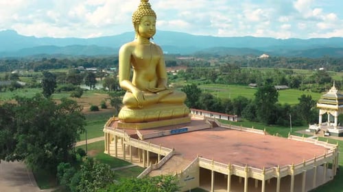 Big Golden Buddha Statue in Chiang Rai, Chiang Mai Province, Thailand