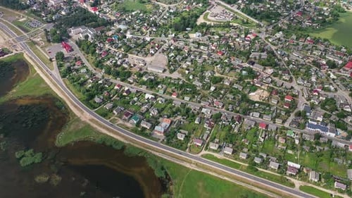 Top View of the City of Braslav in Summer Vitebsk Region Belarus