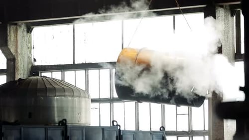 Overhead Crane in Factory Workshop