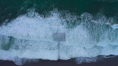 Strong Storm in the Sea Turkey Alanya Aerial Shoot
