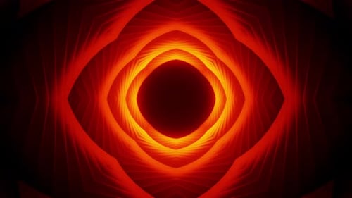 Tunnel en forme de vortex orange. Animation en boucle