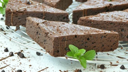 Decadent Chocolate Brownies Displayed on Cooling Rack