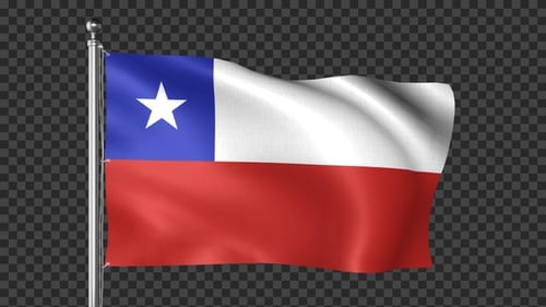 Realistic Waving Flag of Chile Loop Animation
