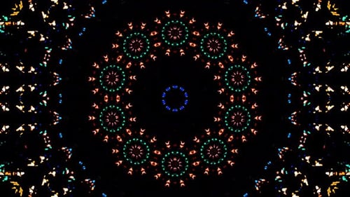 helle Punktkreisform, bunt, auf schwarzem Hintergrund