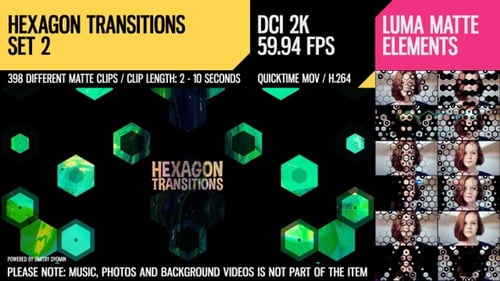 Hexagon Grid Transition Pack with Matte Elements