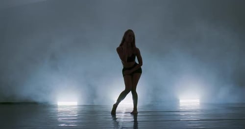 Contemporary Dancing Performers in Dance Practice Class