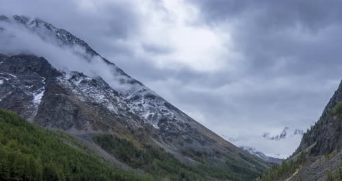 Mountain Lake Timelapse at the Summer or Autumn Time