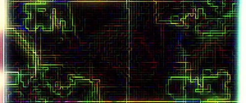 Colorful Glitch Digital Data Stream Background