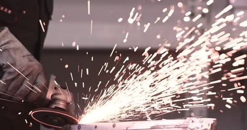 Man Works Circular Saw