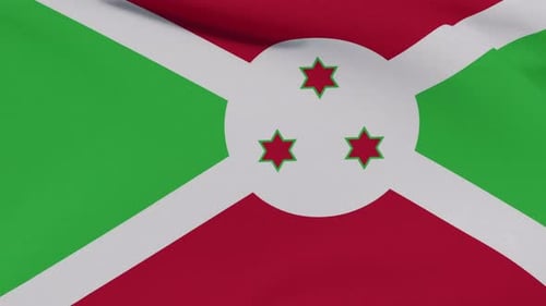 Realistic Waving Burundi National Flag Loop